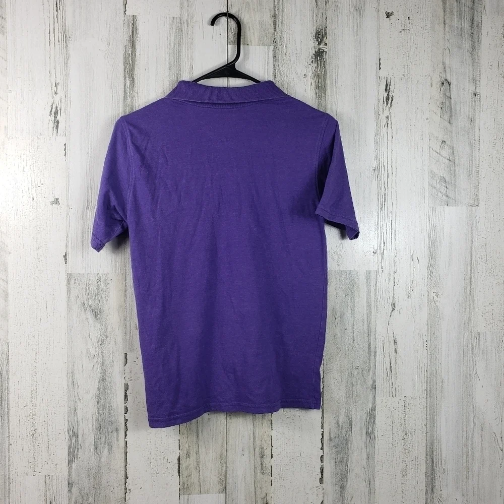 kids gender neutral purple short sleeve collar tshirt size large 10-12